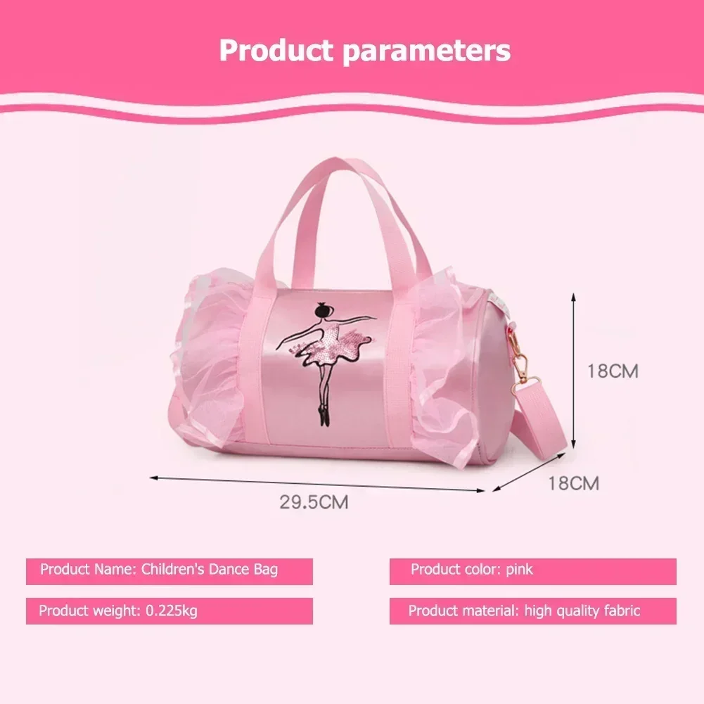 2024 New Ballet Dance Bags Pink  Girls Sports Dance Kids Backpack Baby Barrels Package Bag Costume Clothes Shoes Dress Handbag