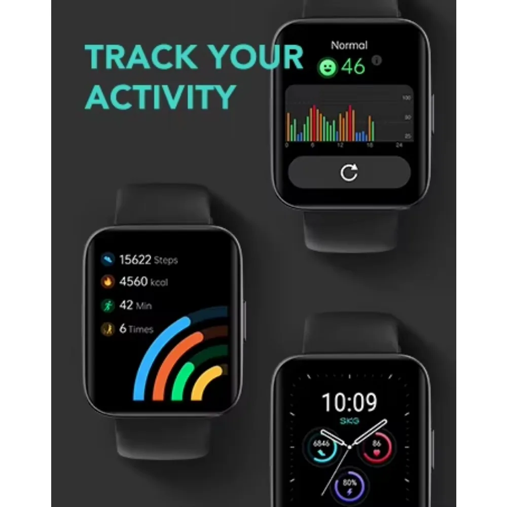 SKG V7 Pro with Alexa Built in 1.69 Fitness Tracker with IP68 Waterproof 60 Sports