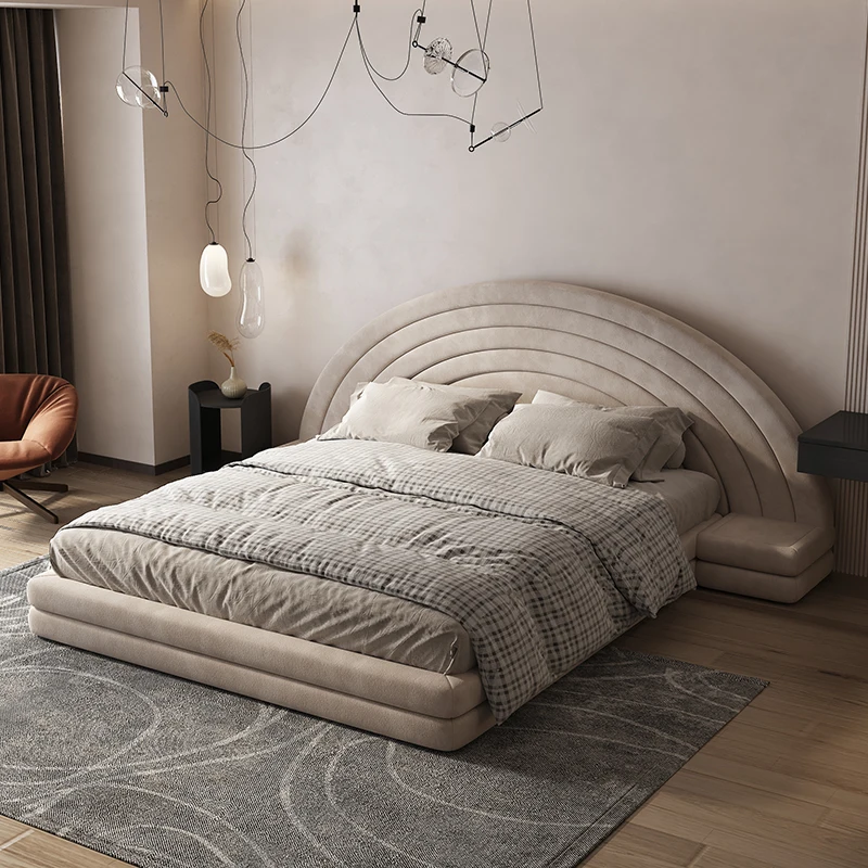 

Double Headboard Bed Luxury Nightstands Nordic Frame Design Bed Children Bedroom Multifunctional Camas Matrimonial Furnitures