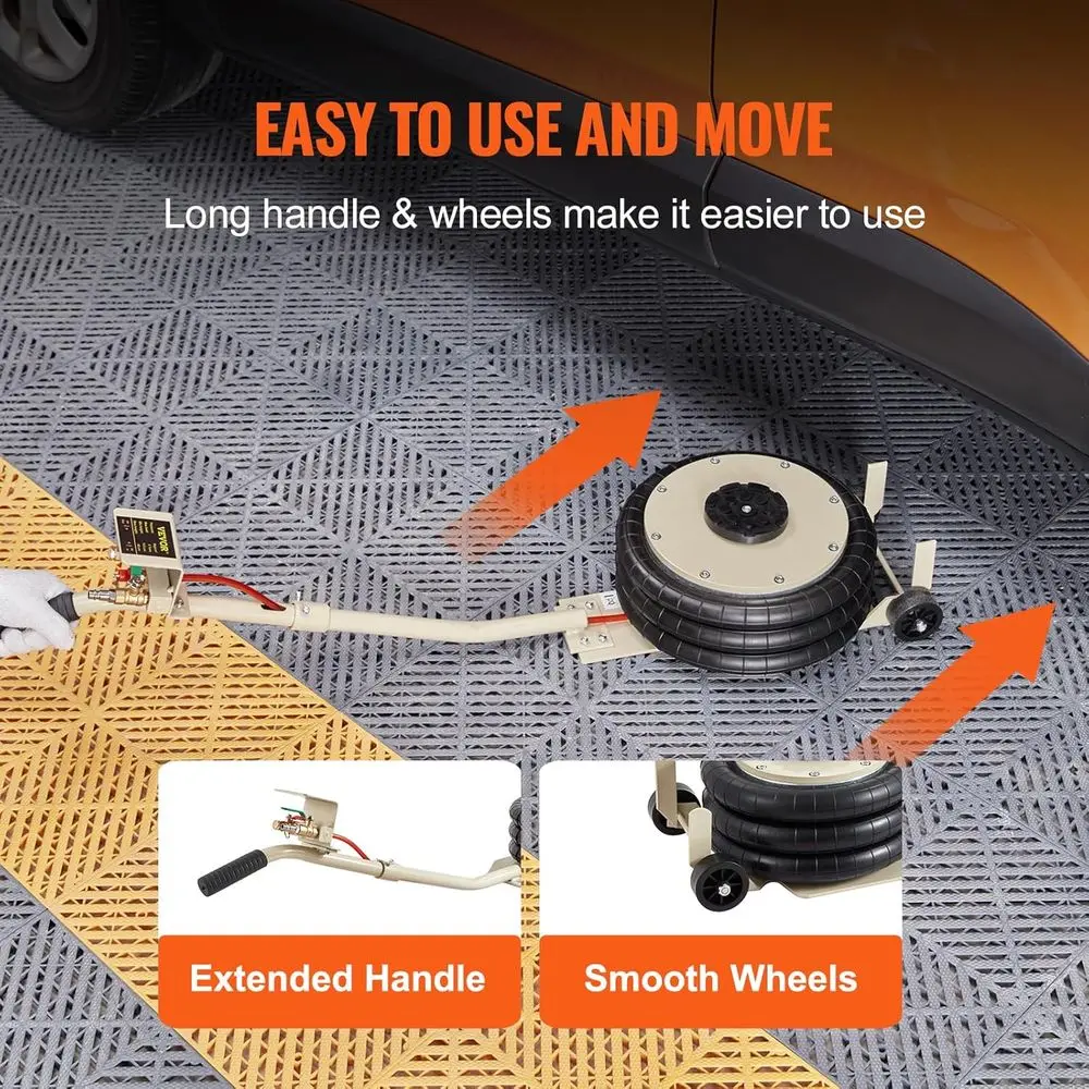 مقبس هواء ثلاثي الأكياس مع ستة أنابيب فولاذية، رفع سريع 3-5 ثوانٍ، رفع 17.7، سعة 6600 رطل لإصلاح السيارات #5