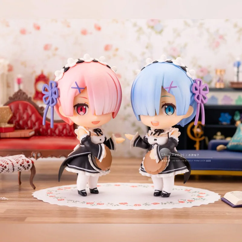 

New Re:Life in a Different World from Zero Rem Ram Q-version movable figure PVC 10cm anime toy collectible display authentic