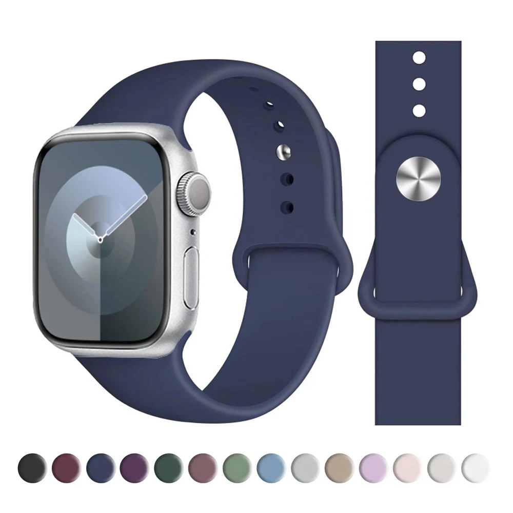 For Apple Watch Series 9 10 7 8 se 5 6 Ultra Band 49mm 45mm 42mm 46mm 44mm 40 41mm Silicone Sport correa bracelet iwatch Strap