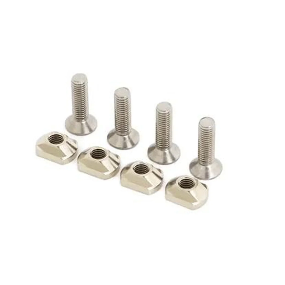 4Pcs M8 Hydrofoil Mounting Brass T-Nuts for Surfing All Hydrofoil Tracks Outdoors Surfing Accessories Silver