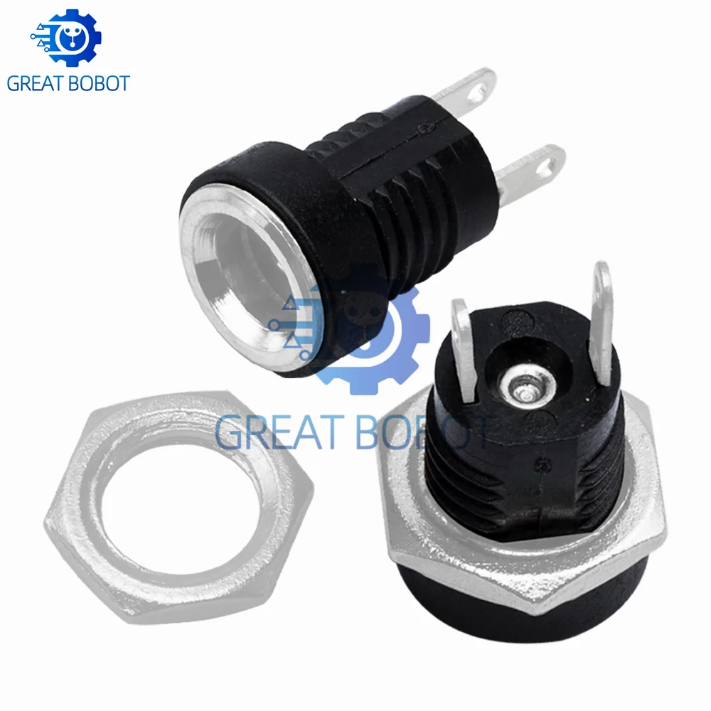10Pcs DC‑022B DC Power Jack 2.1x5.5mm Male Female Socket Connector Adapter for DIY Electronic Projects
