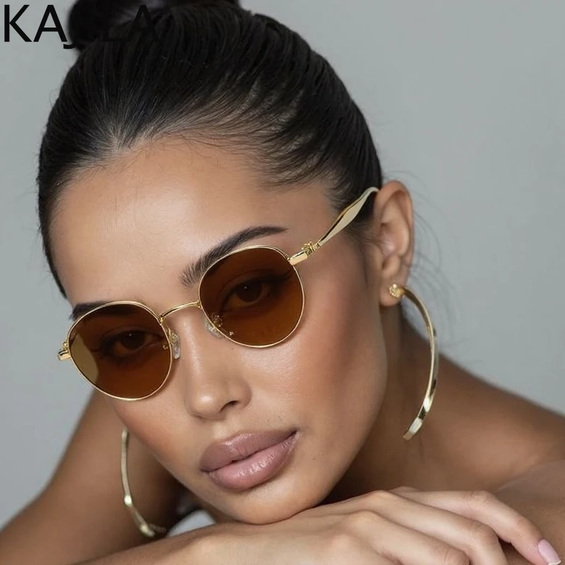 

Small Frame Oval Punk Sunglasses Women Men 2026 Luxury Brand Vintage Metal Round Steampunk Sun Glasses Male Outdoor Shades UV400