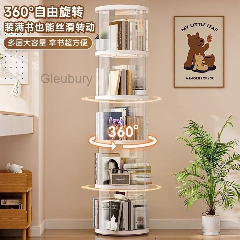 Bookshelf Floor To Ceiling Storage Rack with 360 Degree Rotation Bookshelf, Living Room, Study Corner, Multi-layer Storage Rack