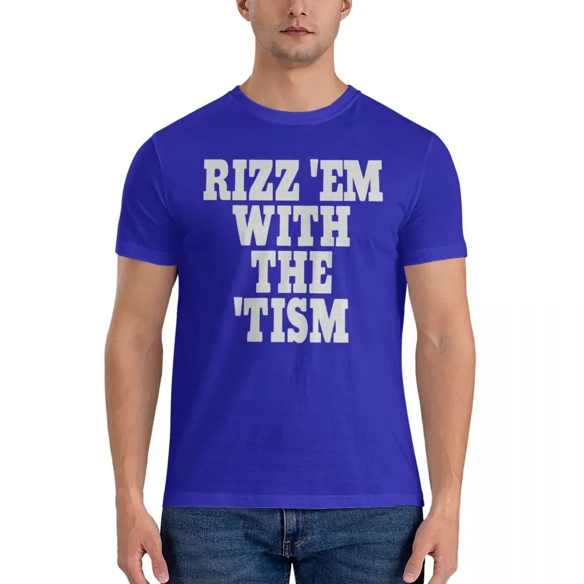 men T Shirts Rizz Em With The Tism Autism Meme T Shirt Idea Men  men clothing  harajuku  oversized t shirt  mens t shirts