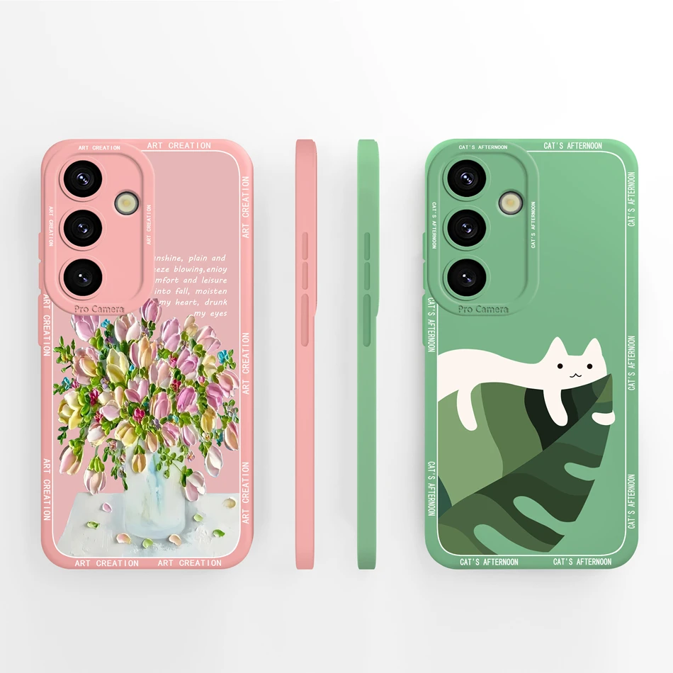 For Samsung S25 Plus Ultra Case Simple Premium Soft Back Cover For Galaxy S25 Ultra S25+ Liquid Silicone Phone Protector Fundas