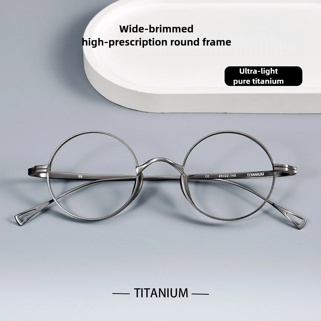 

Japanese Ultra-Light Titanium Round Frame Eyeglasses Frames Retro High Number Myopia Prescription Eyeglass Frames For Men Women