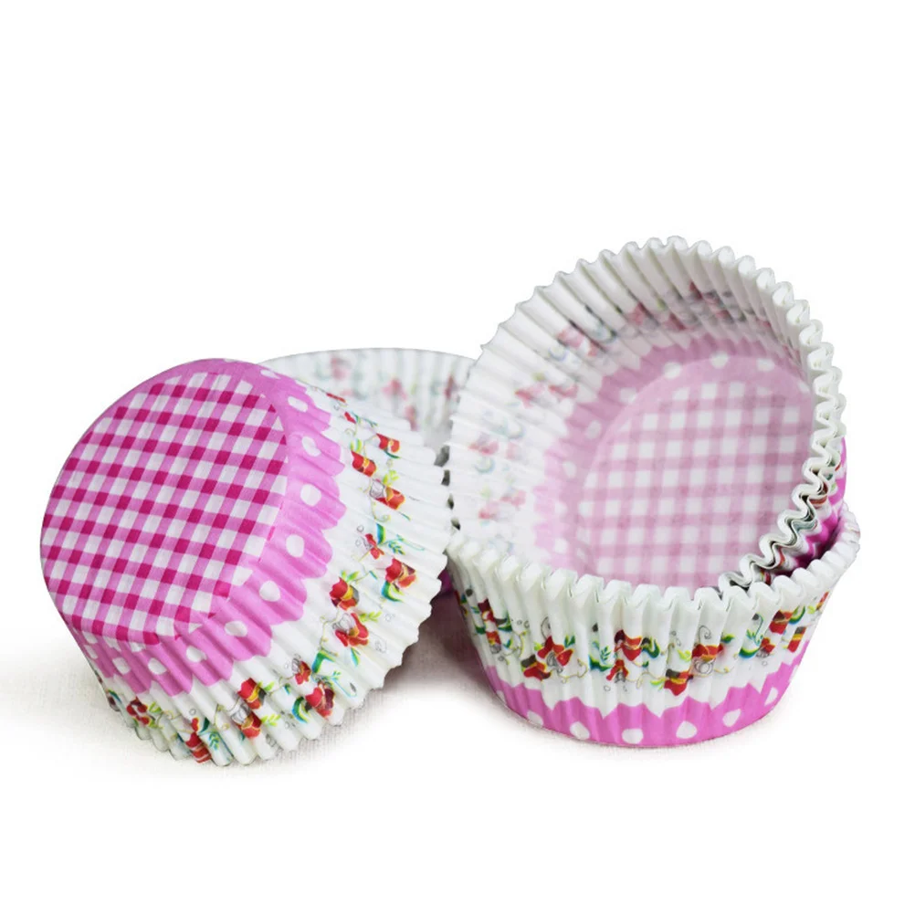 

80 Pcs Cupcake Wrappers Heat Resistant Oil-proof Round Thicken Paper Cups Muffin Liners (Random Pattern)