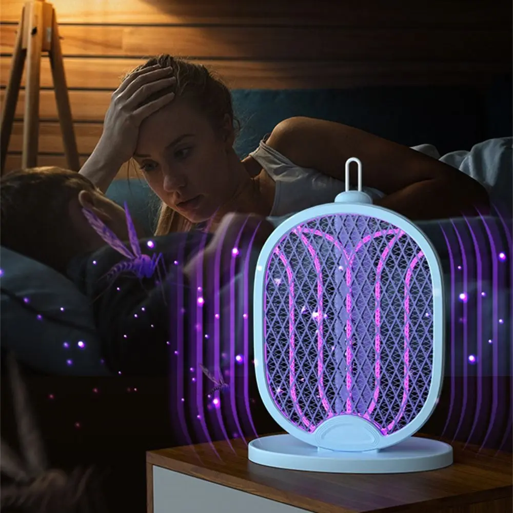 2 in 1 Scacciamosche elettrico USB ricaricabile portatile Fly Bug Zapper Anti zanzare Palmare Scacciamosche Trappola Estate