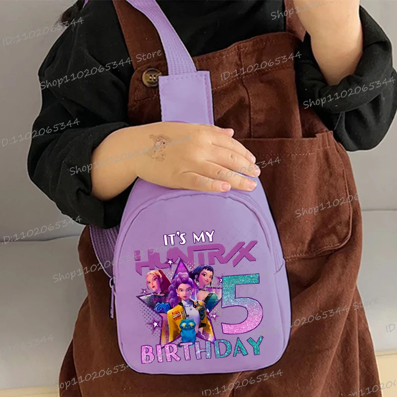 

Детская нагрудная сумка, аниме, мультяшный номер 1-9, подарки на день рождения для мальчиков и девочек, мультяшная сумка на плечо, мини-сумка через плечо, кошелек для детей