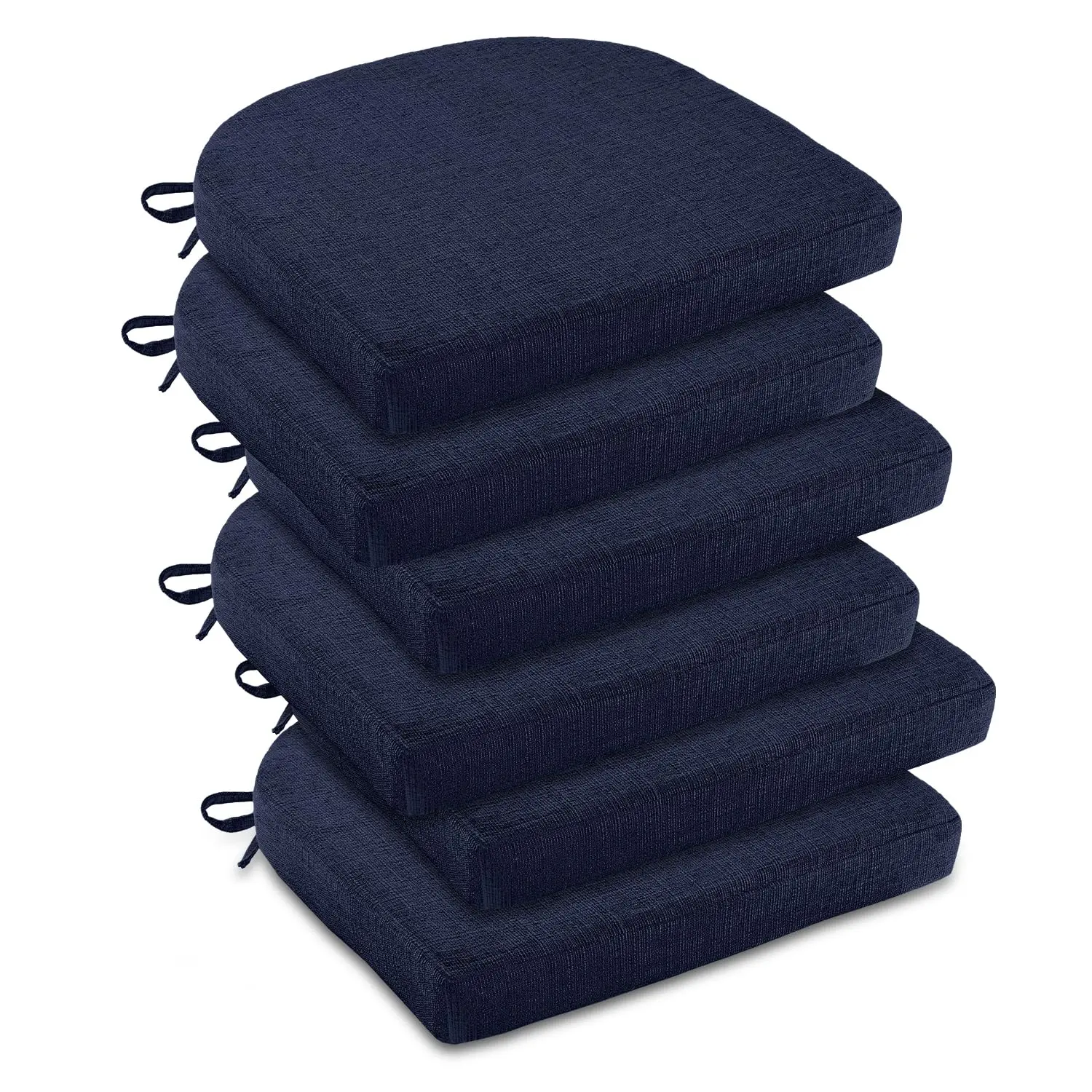 

Chair Cushions for Dining Chairs with Ties, High-Resilience Indoor Seat Cushions, 16'' x 16'' x 2'', Set of 6