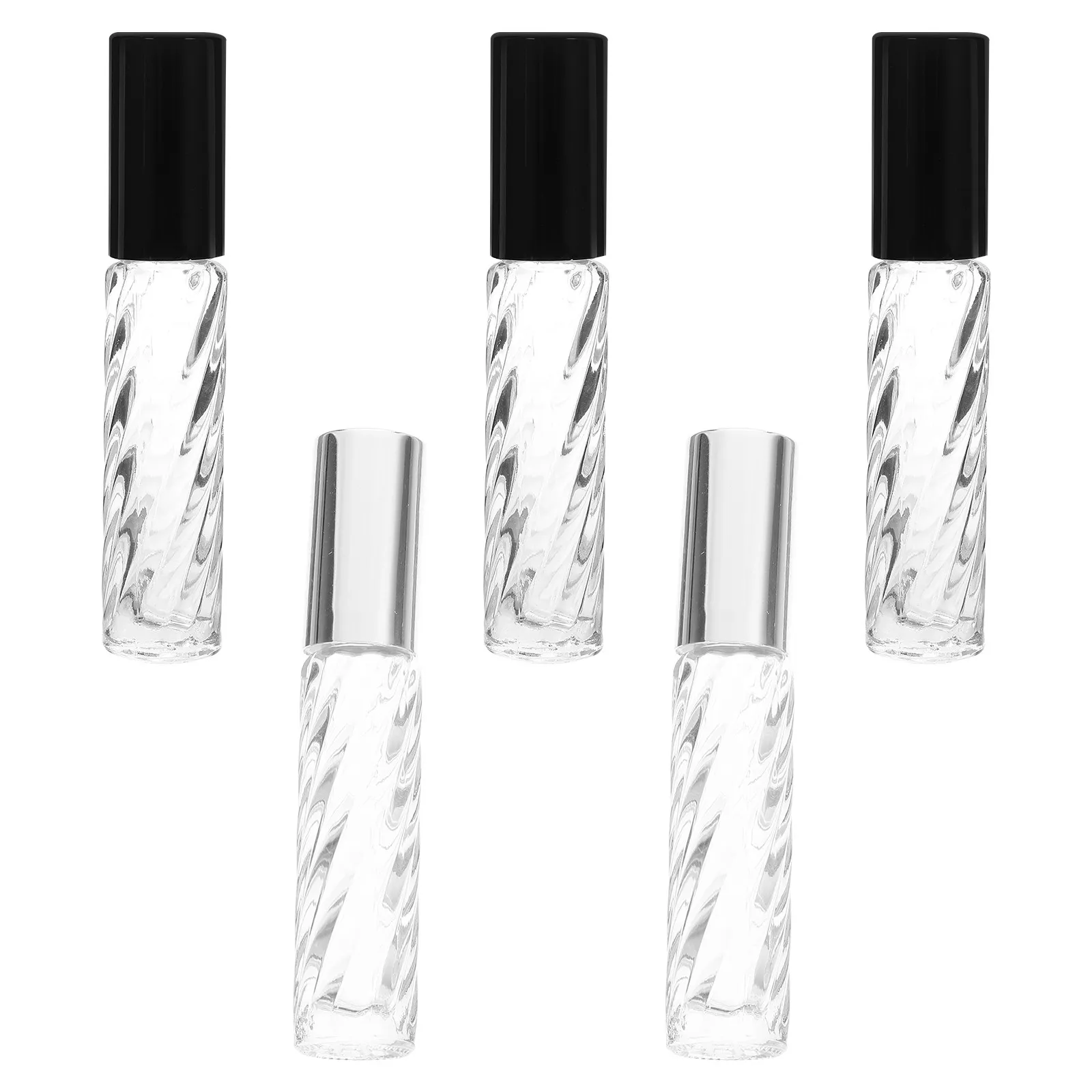 5Pcs Essential Oil Roller Bottle Clear Glass Cap No Leakage Disassemblable Design for Natural Oil Perfume Convenient