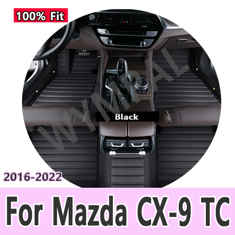 

Luxury Car Floor Mats For Mazda CX-9 TC 2016~2022 CX9 CX 9 Waterproof Rugs Carpet Leather Mat Interior Parts Car Accessories