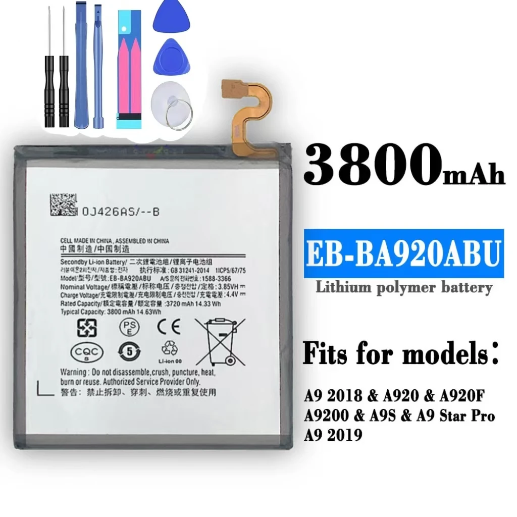 For Samsung A920 A9-2018 A9S A9-2019 EB-BA920ABU original battery, mobile phone battery replacement repair parts, send tools