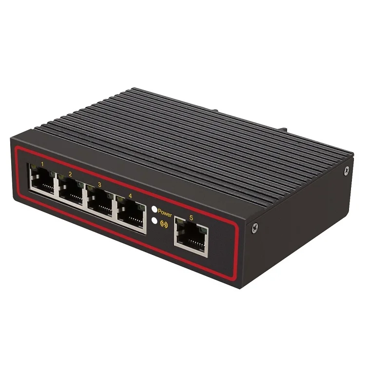 Diewu 5 Port Industrial Din Rail Power Network Switch