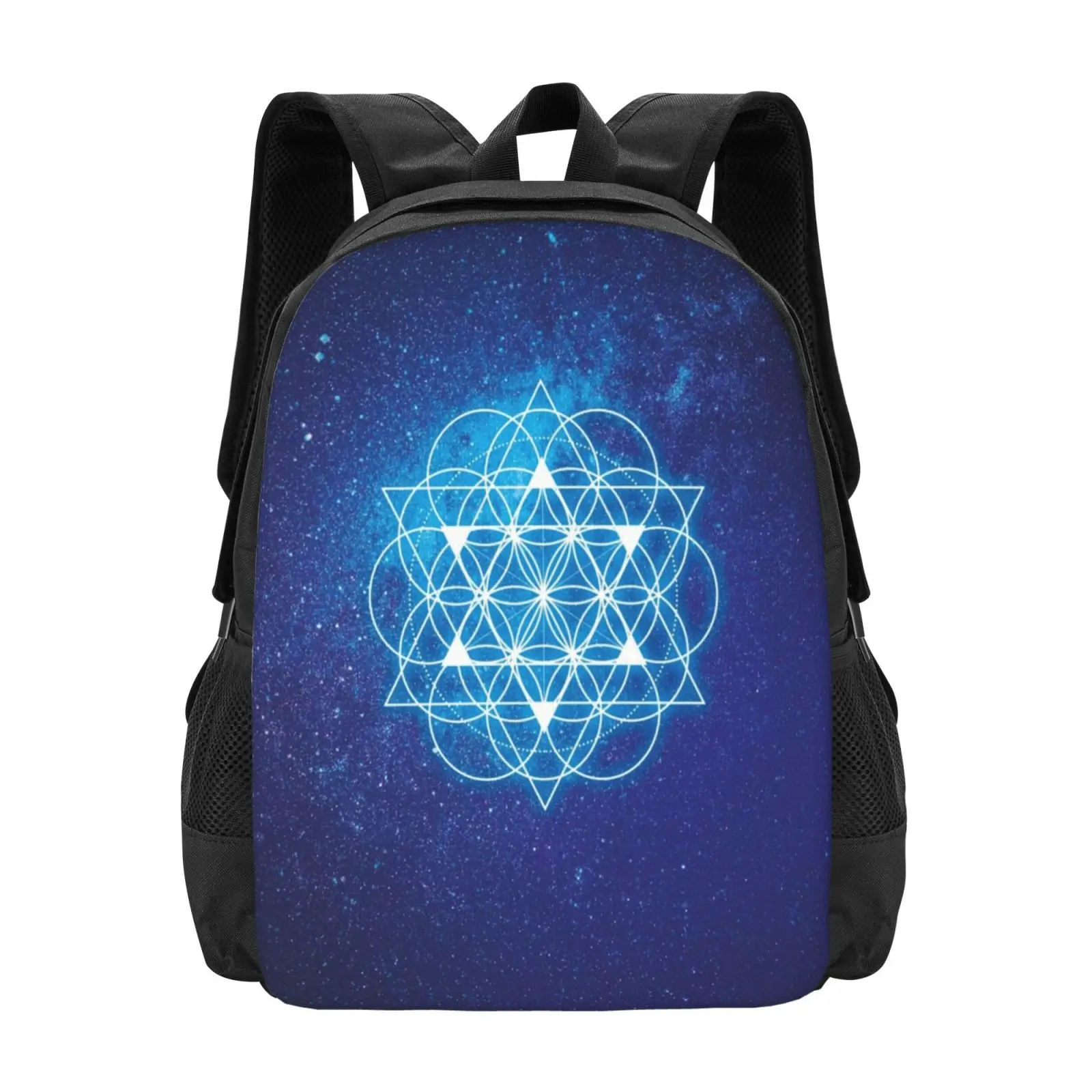 Sacred Geometry Hot Sale Schoolbag Backpack Fashion Bags Galaxy Space Universe Sacred Geometry Geometric Shape Dark Stars