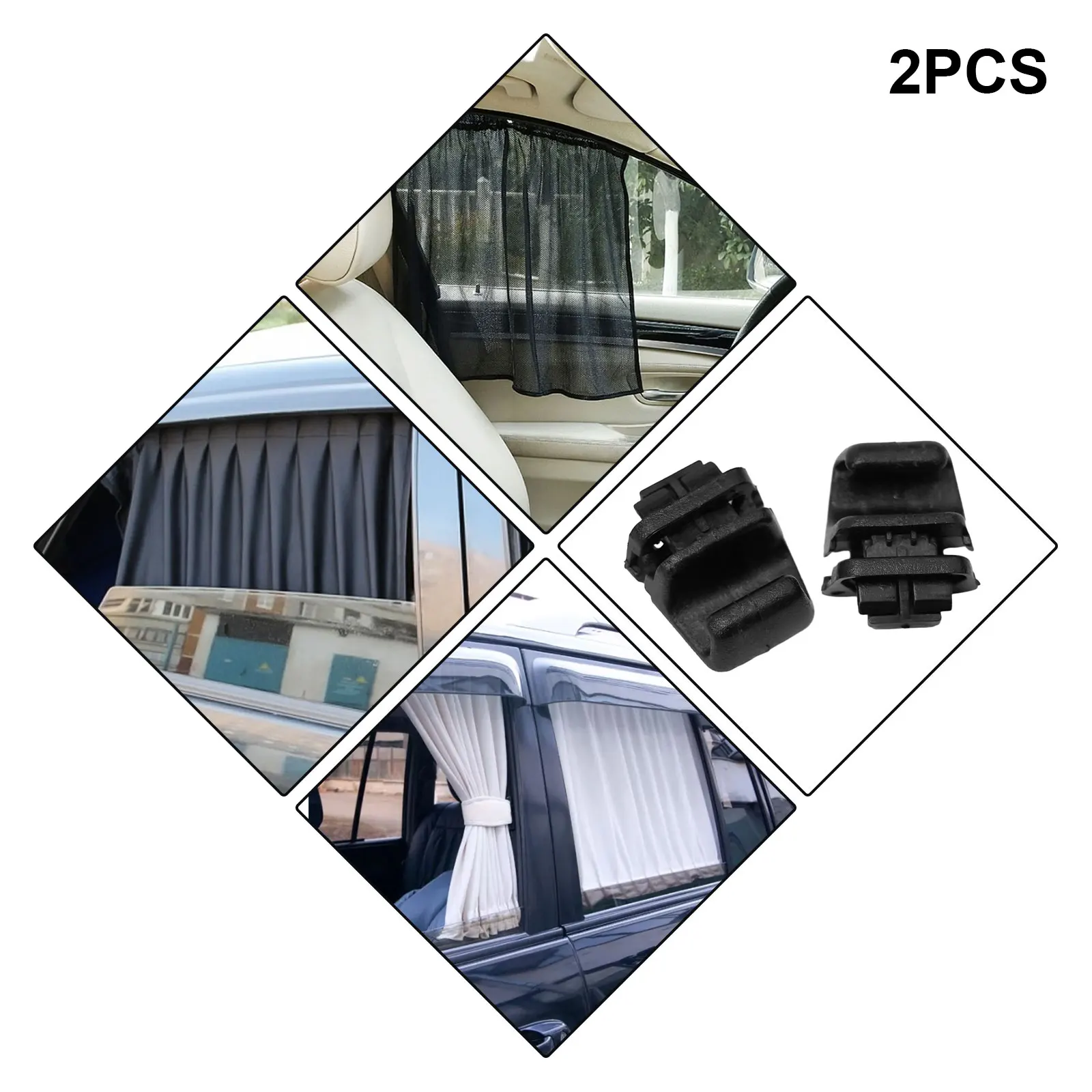 2x INTERIOR REAR DOOR CURTAIN HOOK Fastener Clips Accessories Balck Plastic For Hyundai For Palisade 20-22  83917S8000CA