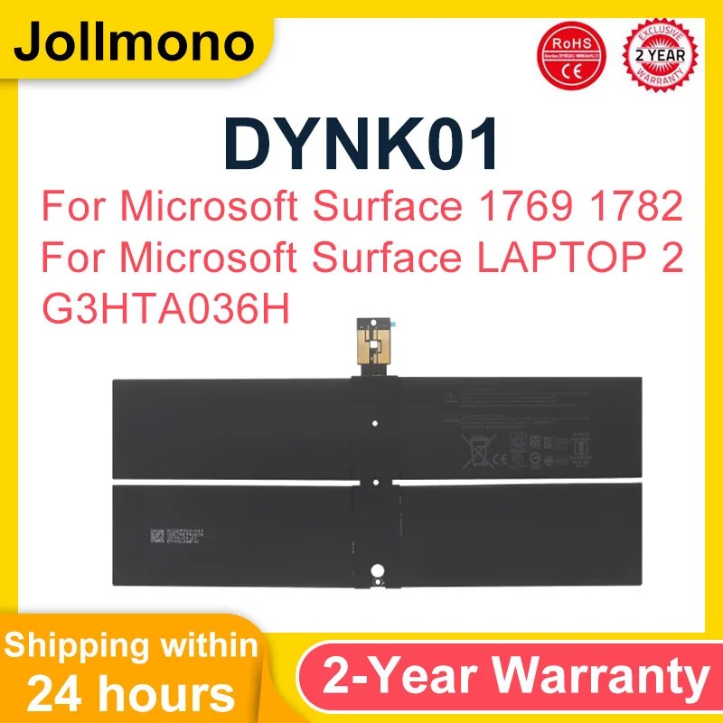 Nueva BateríA De Ordenador PortáTil DYNK01 Para Microsoft Surface Laptop 1 M1769 2-LQL-00015 1769 1782 Laptop 2 2-DAG-00123 G3HTA036H 45.2Wh