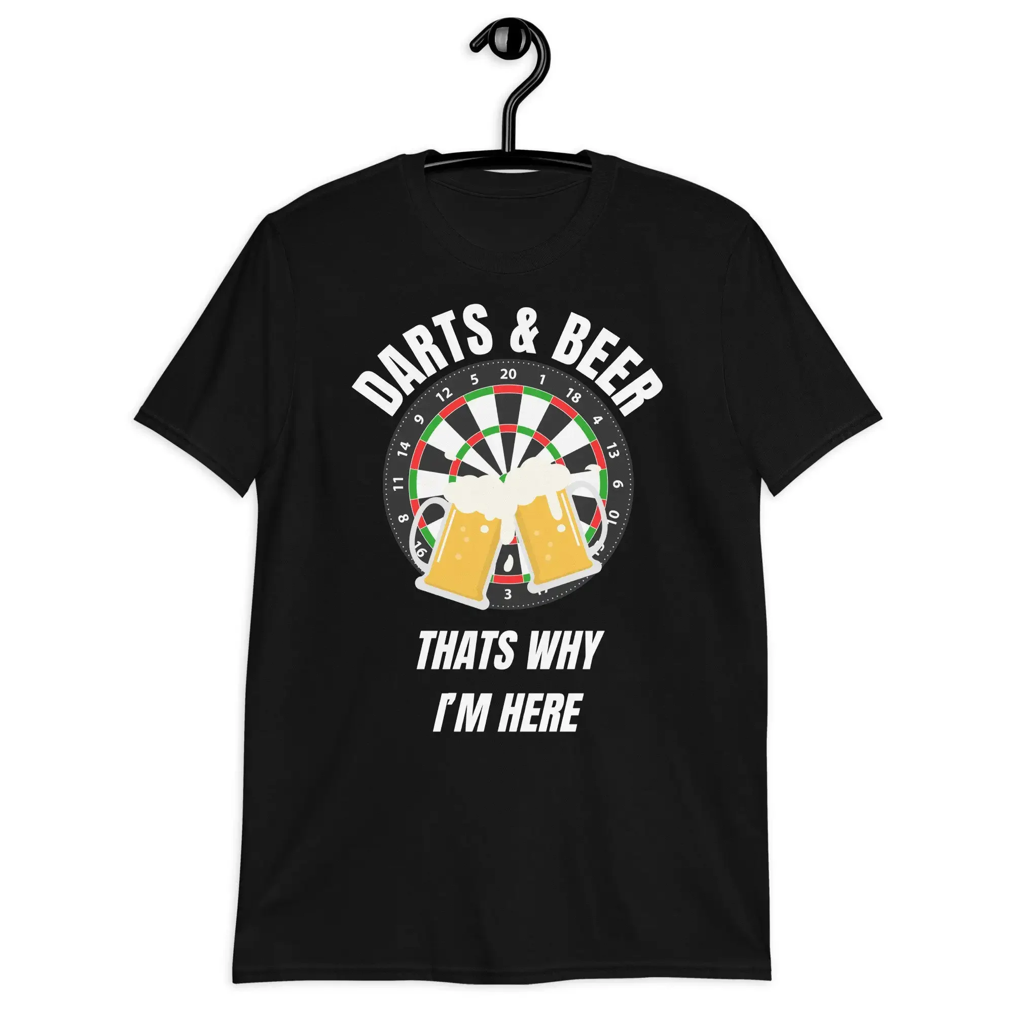 Dart Beer Motif Unisex T Shirt Funny Casual For Evenings Perfect Gift Hobby Players