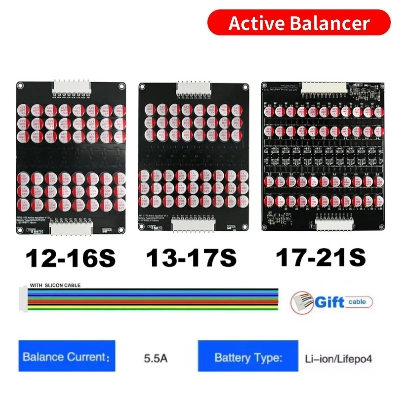 

Активный балансир-эквалайзер 5.5A 4S для аккумуляторных элементов LiFePO4, LiPo, LTO, литиевых батарей, конденсаторов, аксессуары для BMS