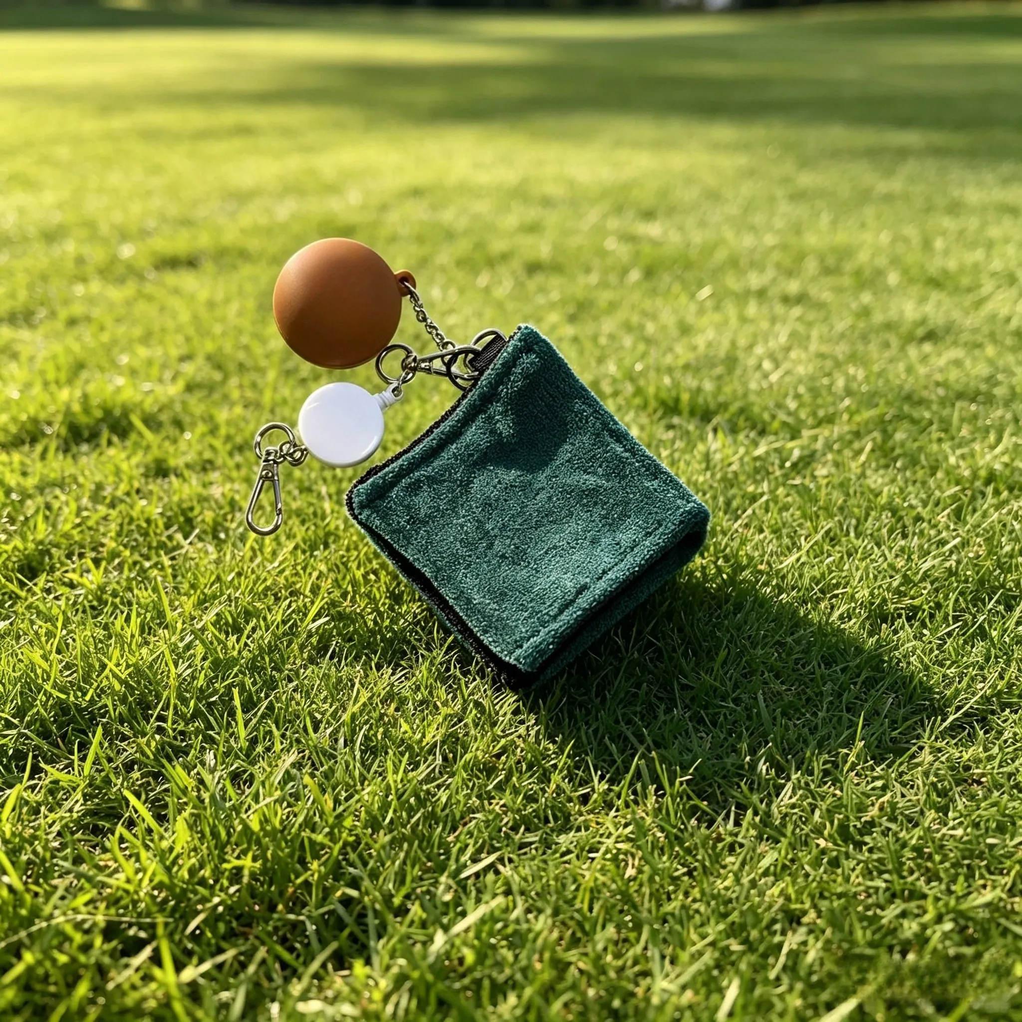 Men Women Golf Cleaning Towel with Hook, Portable Golf Ball Club Wipe Pendant, Fashion Korean Golf Accessories Hanging Decor - view 3