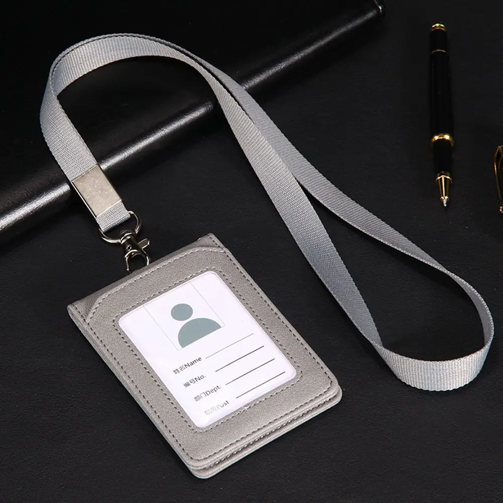 Foldable Neck Strap Stationery Coin Purse Student ID Desk Organizer Badge Holder Card Holder with Lanyard Bus Cards Cover