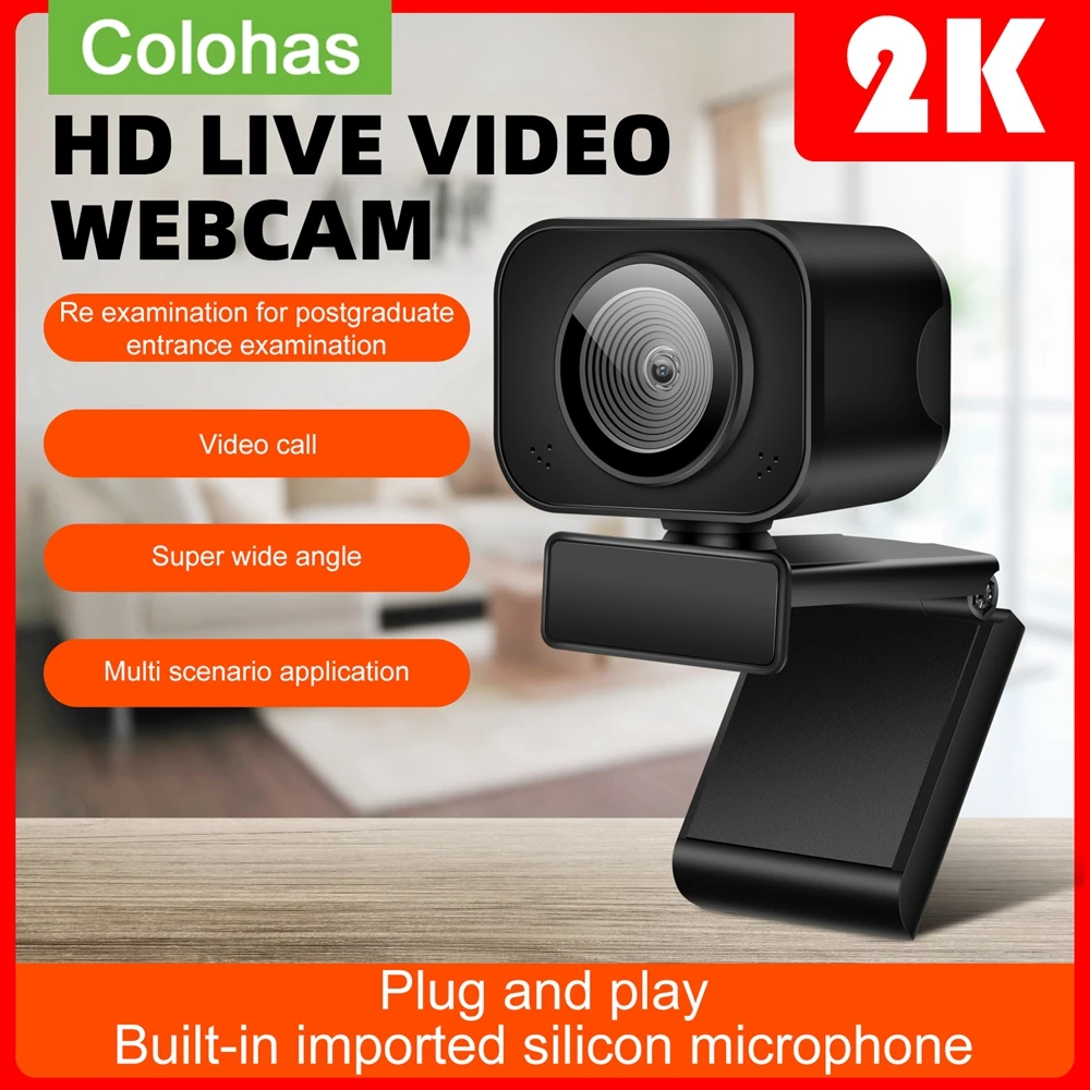 Mini Web Camera Full HD USB Webcam 2K Autofocus With Microphone Web Cam For PC Computer Mac Laptop Streaming YouTube Webcamera