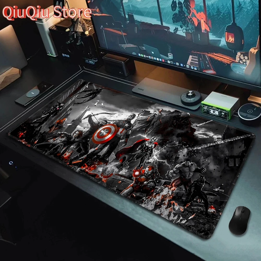 Miếng Lót Chuột Chơi Game Đen Marvel Gods War Mousepad Lớn Tùy Chỉnh Mở Rộng Miếng Lót Chuột Để Bàn Thảm