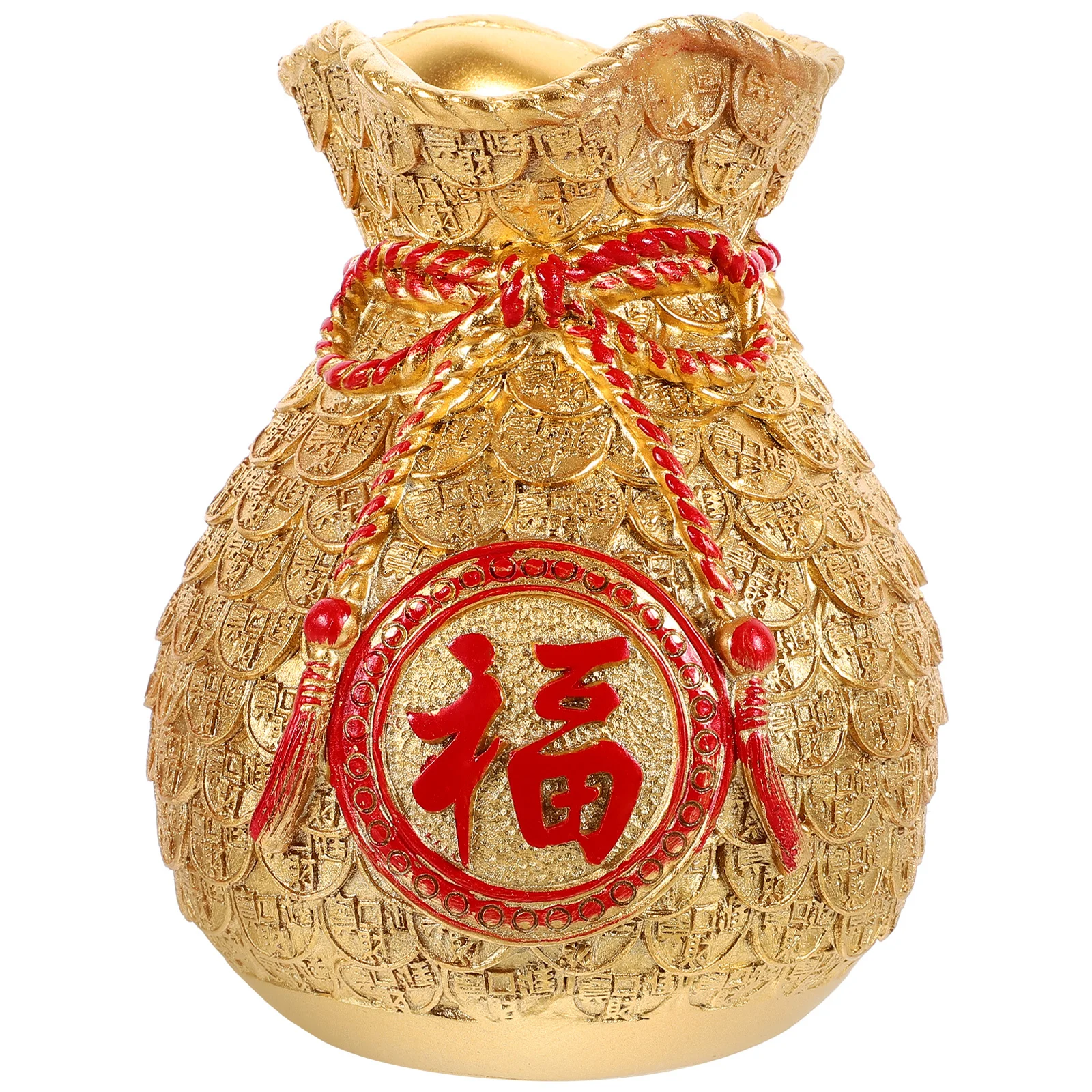 

Resin Lucky Bag Blessing Pouch Statue Cute Compact Design Desktop Decoration Home Office Decorative Resin Craft Lucky Pouch