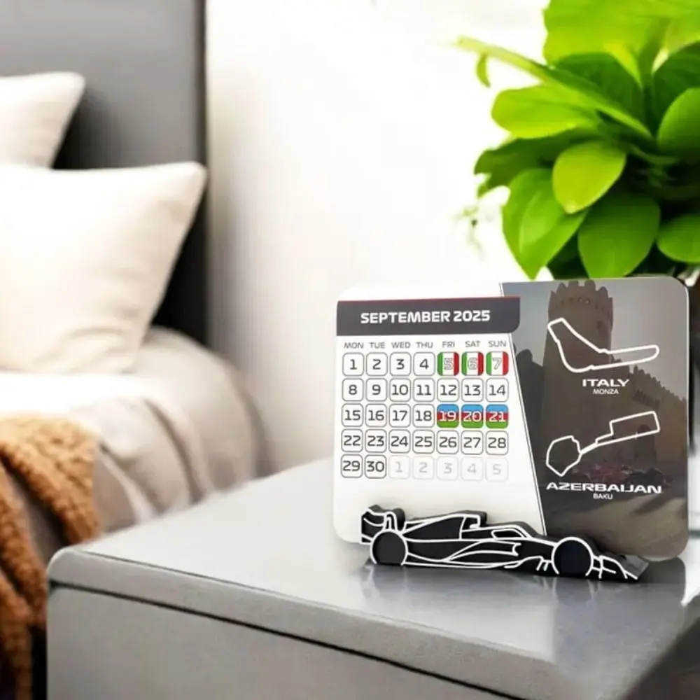 2 Pcs 2 Pcs Car Racing Desktop Calendar Experience with Bracket Motor Calendar Thrill Cool Calendar Gifts