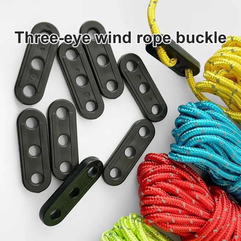 3 Holes Tent Wind Rope Buckle 10PCS Tent Guyline Tensioner Fixed Buckle Windproof Canopy Accessories For outdoor Camping Hiking