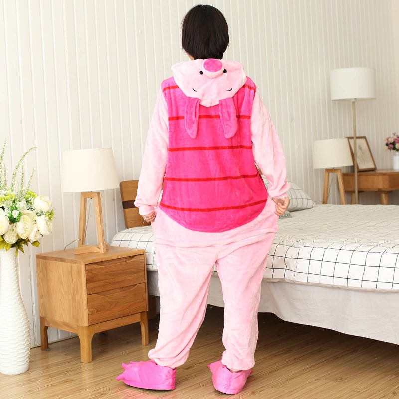 Adults Kids Piglet Onesie Soft Long Sleeves Pajamas Home Clothes Women Men Anime Cosplay Costumes For Christmas Halloween Party image 3