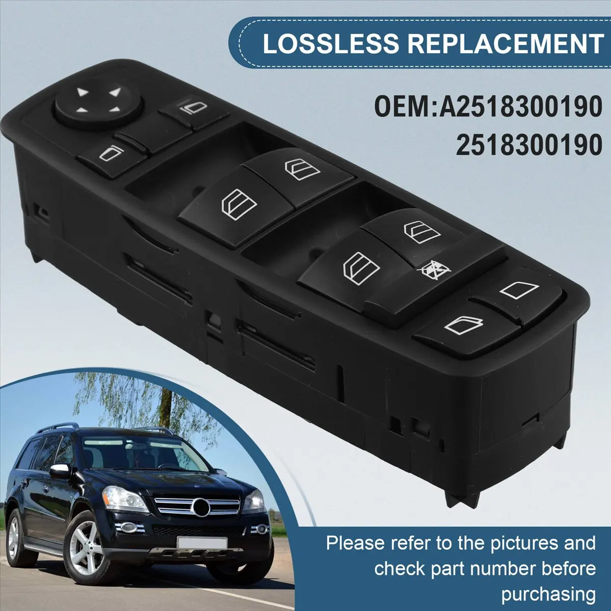 Mega SaleA2518300190 Car Power Window Control Switch for Mercedes-Benz GL320 GL450 GL550 R320 R500 2006-2012 2518300190