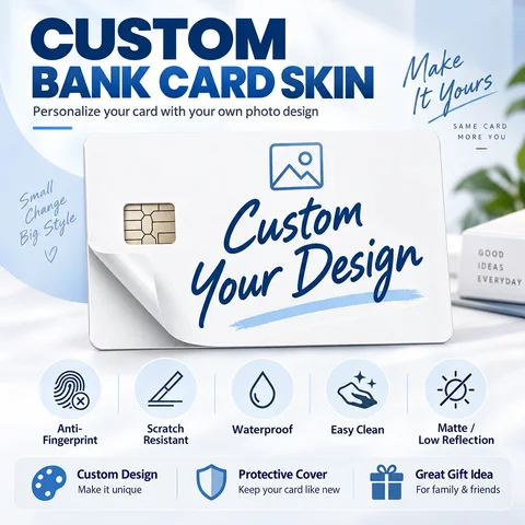 Customize Design Bank Credit Card Stickers Custom Design Any Pattern Logo 4PCS Cover Sticker Tape Film for Creidt Card Debt Card
