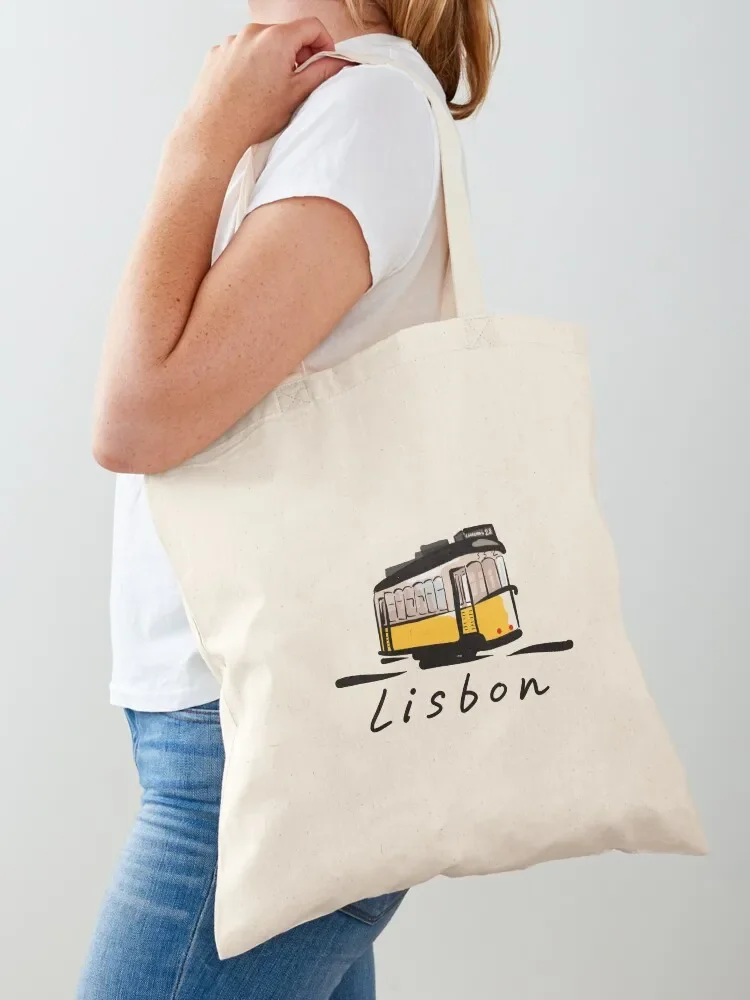 Lisbon illustration Chiado Portugal Tote Bag shoping bag hand bags Women's bags Women's shopper bag Canvas Tote