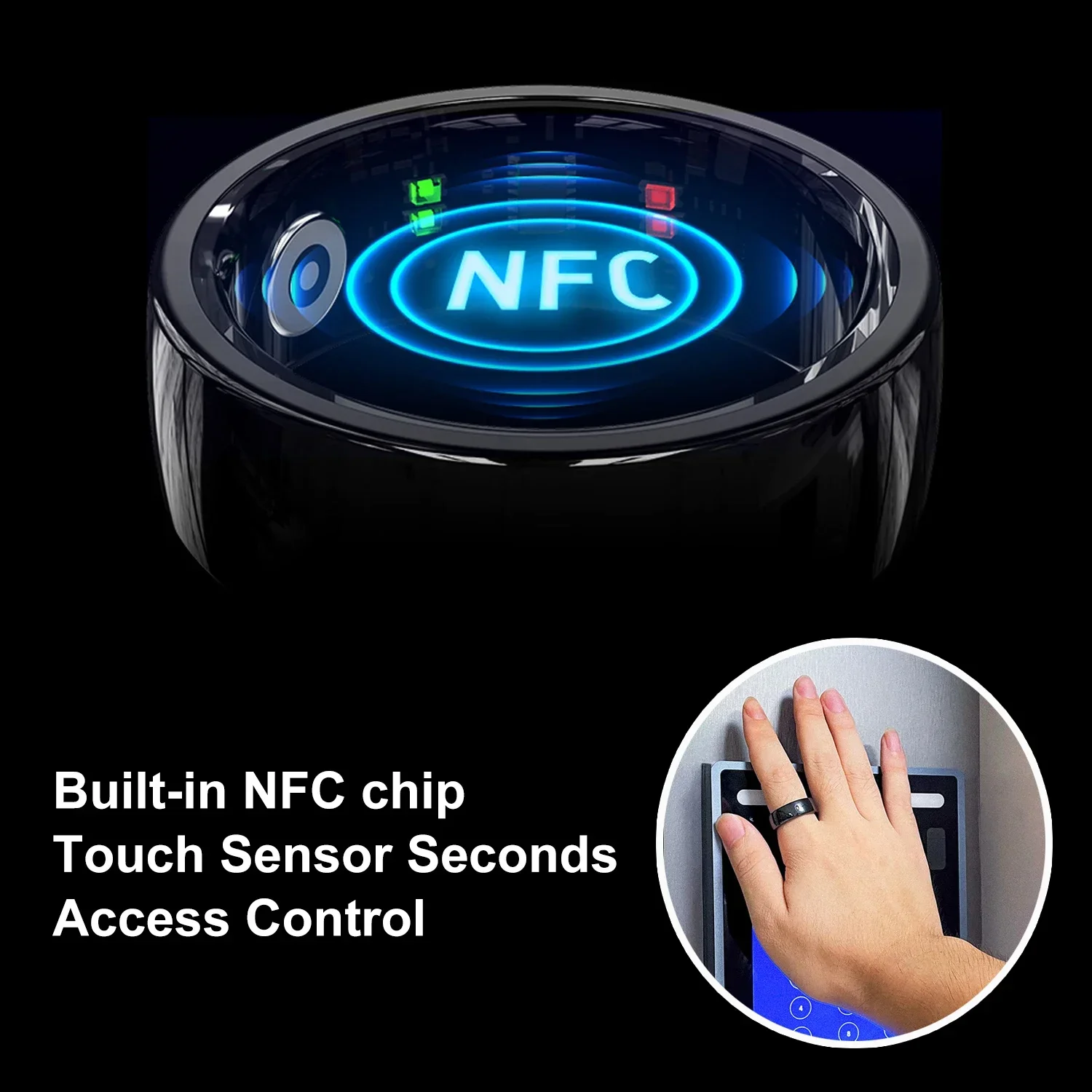 2025 novo anel inteligente de cerâmica nfc masculino feminino, ip68 e 5atm à prova d'água, modo multiesportivo monitor de sono de saúde para xiaomi android ios