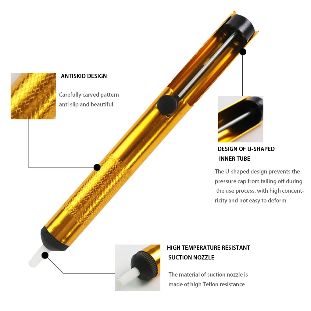 Aluminum Metal Desoldering Pump Suction Tin Gun Soldering Sucker Pen Vacuum Soldering Iron Desolder Hand Welding Tool
