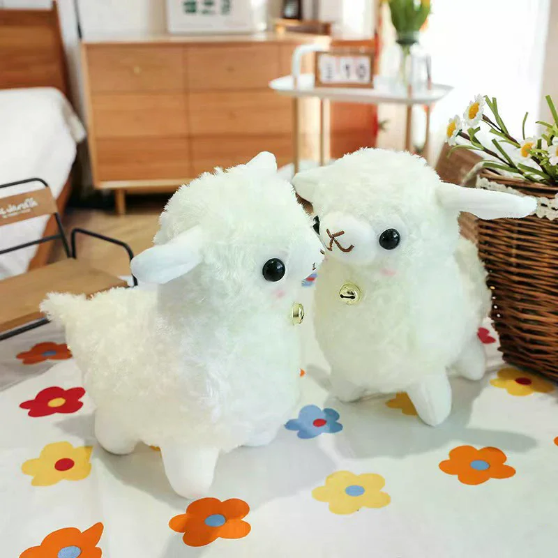 25CM Super Cute Bell Sheep Plush Dolls Kawaii Bell Lamb Rag Doll Alpaca Toys Stuffed Soft Animal Birthday Wedding Party Toy Gift