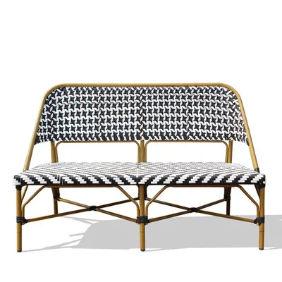 في الهواء الطلق حديقة فناء الفرنسية بيسترو مقهى الألومنيوم 2 مقاعد كرسي مقعد الروطان