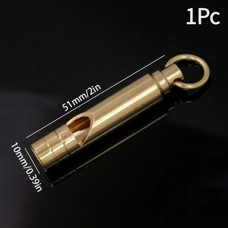 1Pc Multifunctional Brass Emergency Survival Whistle Portable Keychain Outdoor Tools Training Whistle For Camping Hiking.
