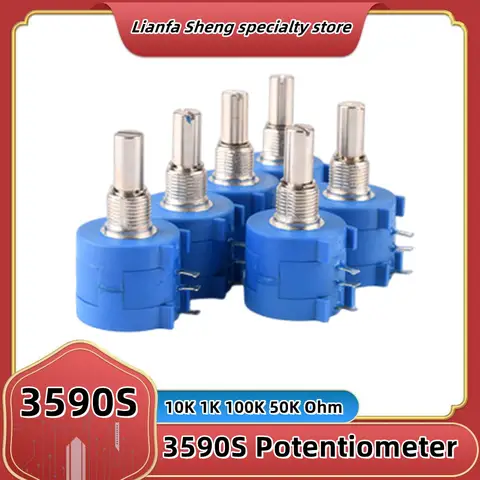 3590S-2-103L 103 102 104 503 3590S 10K 1K 100K 50K ohmPrecision Multiturn Potentiometer  10 Ring Adjustable Resistor