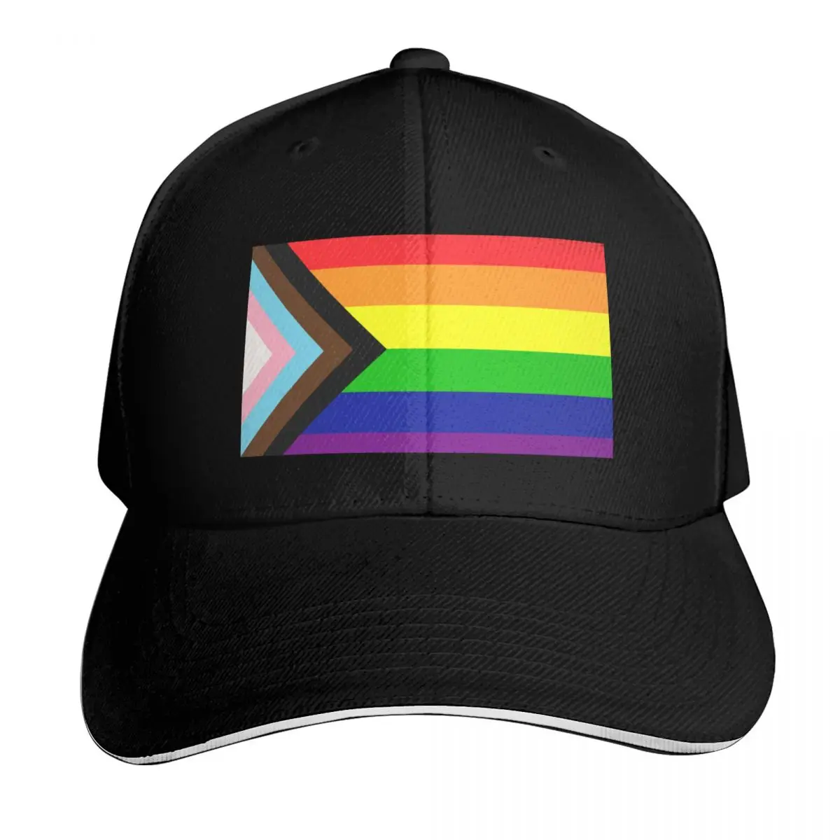 Progress Pride Flag Baseball Cap Breathable Mesh Back Adjustable Buckle Closure Moisture Wicking Quick Dry
