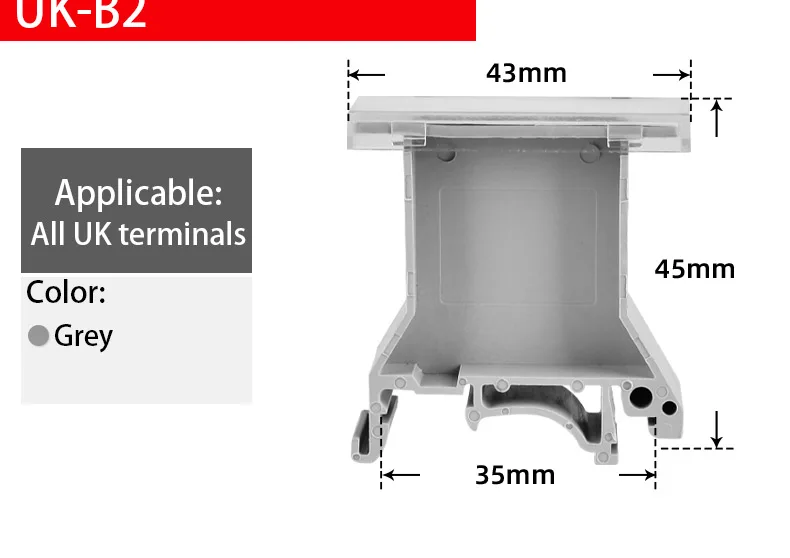 10/30 Stück B1/B2 Marker Carrier Installieren DIN-Schienenmontage NS 35 Schiene für UK PT Universal Terminal Block Streifen Schnellmarkierungsetikett – Detail 4