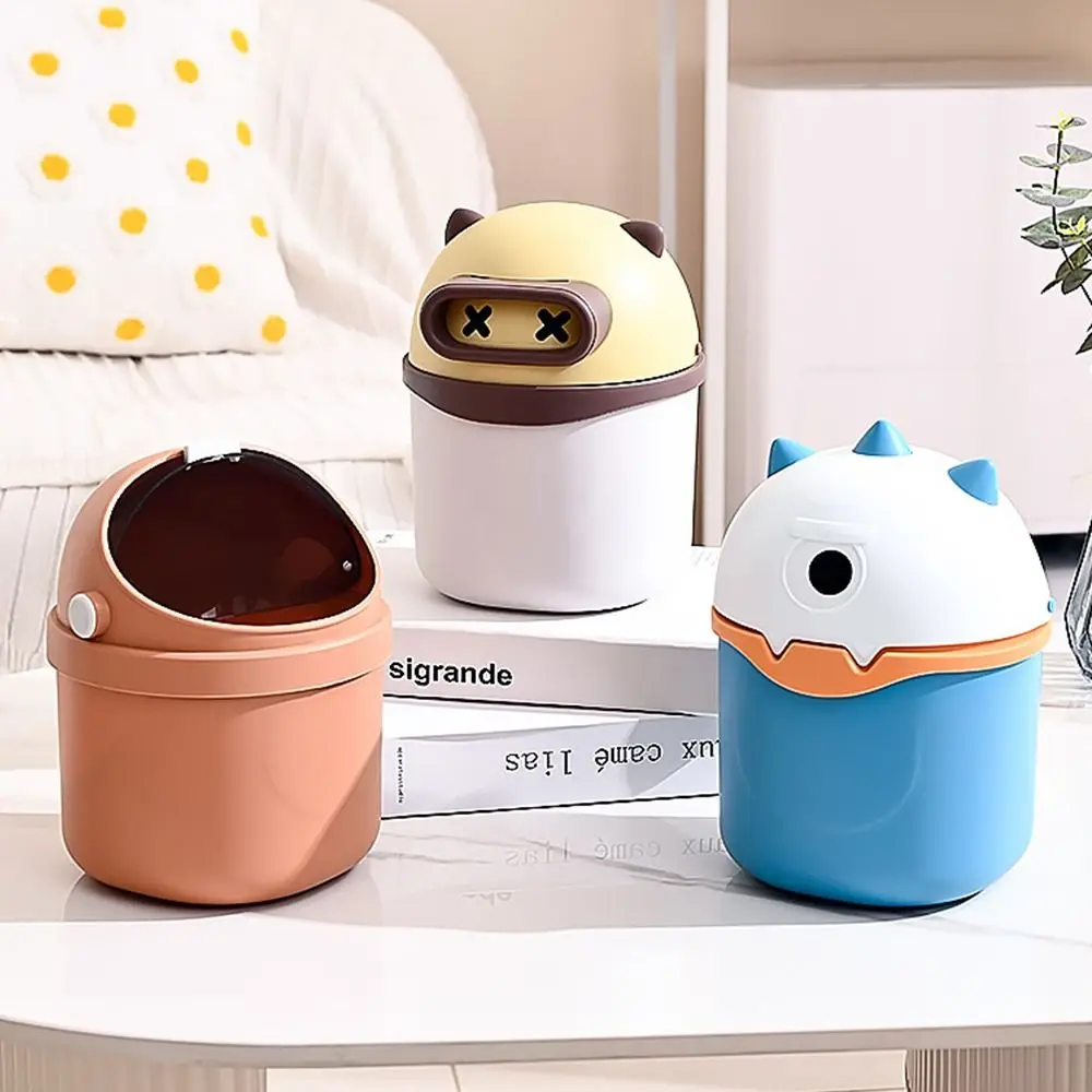 Trash Cans Desk Wastepaper Basket Waste Bin Storage Organizer Pen Holder Storage Box Cosmetics Holder Desk Container