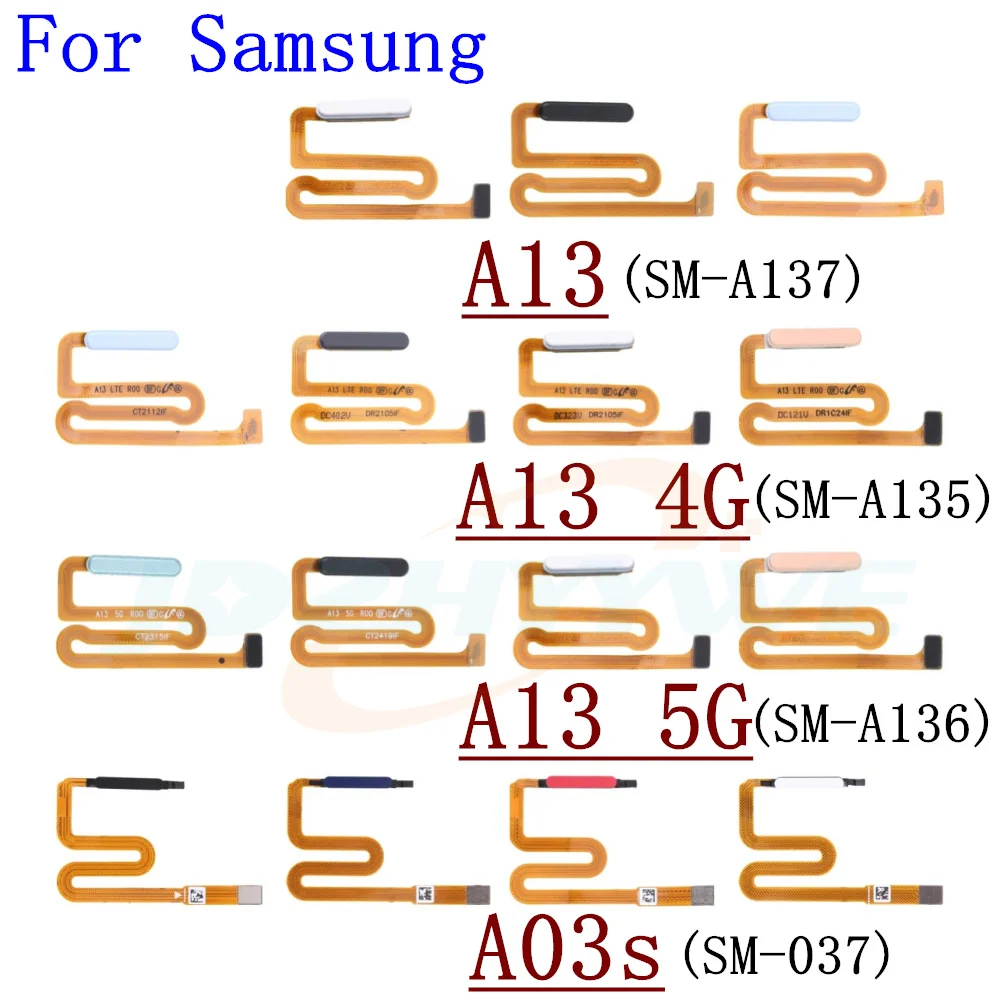 Fingerprint Sensor Scanner For Samsung Galaxy A03s A13 A135 A136 A137 Touch ID Connect Home Button Flex Cable Parts