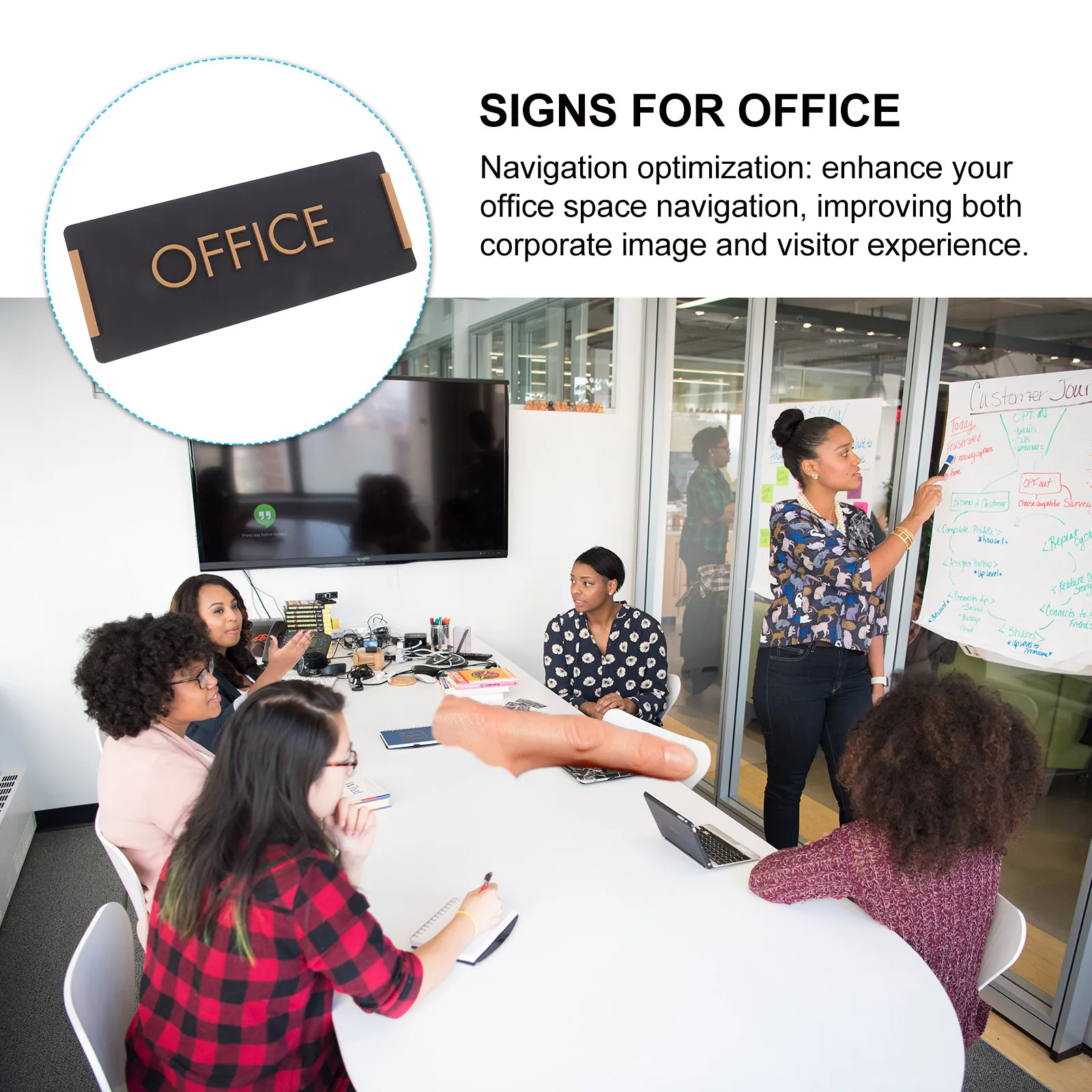 Acrylic Office Door Sign Acrylic For Home Door Office Wall-mounted Peel-and-stick Name Plate Sleek Design