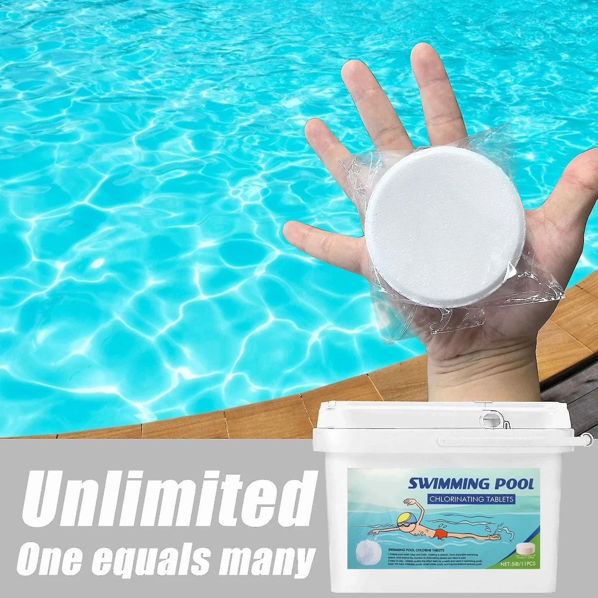 3 Inch 40Lbs Pool Chlorine Tablets - Stabilized Chlorine Tablets for Hot Tubs,Swimming Pools and Spas - Slow Dissolving - Indivi