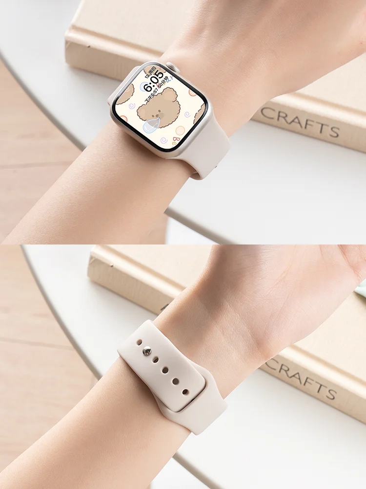 Силиконовый ремешок для Apple Watch 44 мм 45 мм 41 мм 49 мм 40 мм 42 мм 46 мм Спортивный браслет iWatch Series 10 9 Ultra 2 8 7 SE 6 5 4